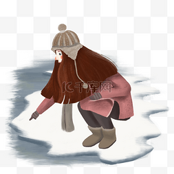 雪地雪地靴图片_冬季人物卡通手绘