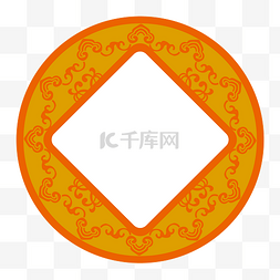 中国风圆形边框插画