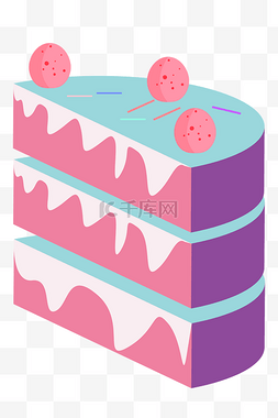 插画奶油蛋糕图片_2.5D奶油蛋糕插画