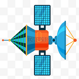 太空炫图片_酷炫手绘卡通人造卫星