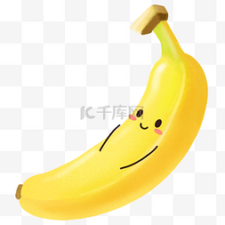 水果水果背景图片_可爱表情黄色香蕉
