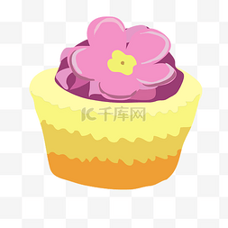 手绘鲜花蛋糕插画