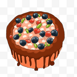 用于宣传图片_插画手绘水果蛋糕