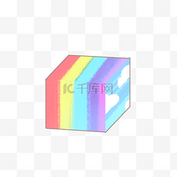 彩虹小盒子免扣png