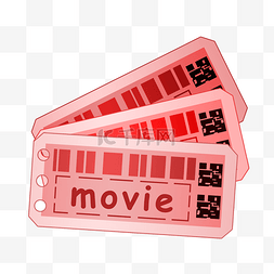 红色的电影票插画