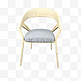 3D写实木质软垫椅子