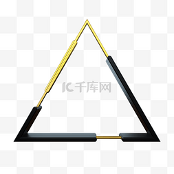 福建海报图片_创意三角形金属立体边框PNG下载