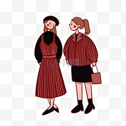 红色连衣裙矢量图片_手绘卡通矢量简约3.8女生节可爱穿