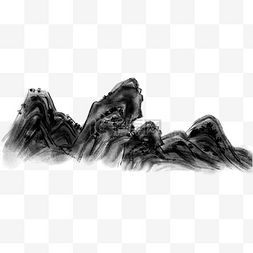 水墨手绘山水图片_中国风水墨山水手绘插画