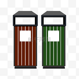 绿色环保回收图片_环保双色回收垃圾筒