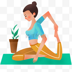 瑜伽健身运动插画