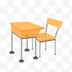 转动的椅子图片_手绘矢量教室课桌椅子学生