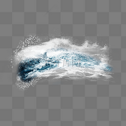 白色浪花图片_蓝色海浪飞溅的浪花元素