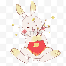 兔月图片_中秋节兔子手绘图片插画