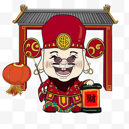 传统神仙财神图片_财神招财墨镜招财传统春节神仙初