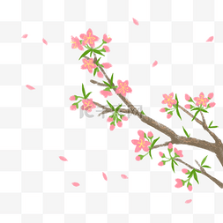 春天蜡笔风樱花PNG