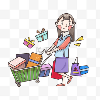 抢购卡通人物个人vip和企业vip免费下载免抠元素双十一购物节疯狂抢购