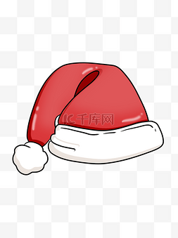 圣诞老人头饰图片_手绘红色圣诞节圣诞帽可商用元素