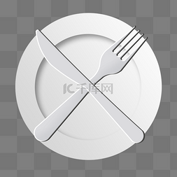 盘子勺子叉子图片_手绘勺子刀叉餐具