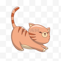 毛胚纹理图片_卡通手绘伸懒腰的猫插画