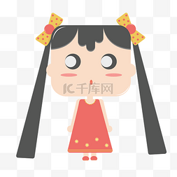 卡通手绘小妹妹免抠图