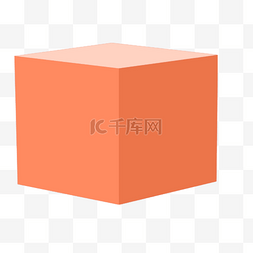 立方体的图片_橙色的立方体箱子免抠图