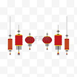 大红色灯笼素材图片_手绘彩色灯笼免抠下载