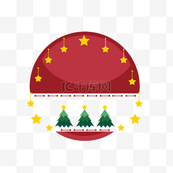 红色圆边框图片_圣诞节红色背景