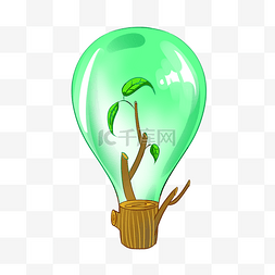 绿色植物环保灯泡