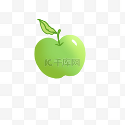 创意苹果元素图片_立体青苹果PNg
