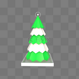 电商折纸图片_C4D立体折纸圣诞树