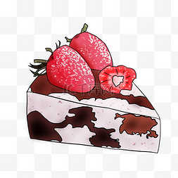 诱人的草莓图片_手绘草莓蛋糕插画