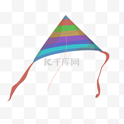 手绘三角的风筝插画