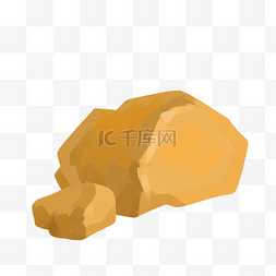 岩石手绘石头图片_手绘黄色的石头