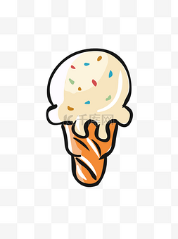 手绘可爱冰淇淋图片_食物元素手绘可爱卡通美食冰淇淋