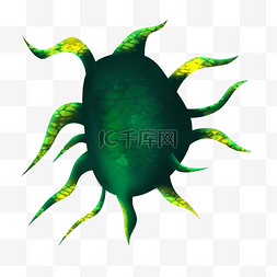绿色病毒细菌插画