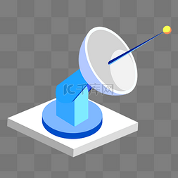 手绘卡通2.5d雷达插画