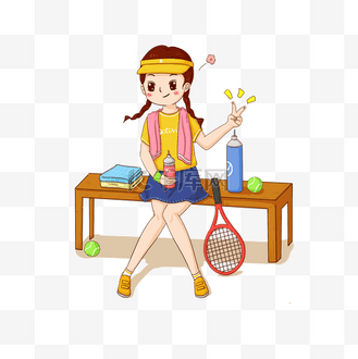 旧的美国国旗卡通纹身矢量插画图片素材_美国网球公开赛运动员休息