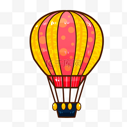 户外旅行扁平图片_一个手绘的热气球