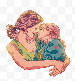 妈妈抱孩子图片_母亲节妈妈抱着孩子免扣元素