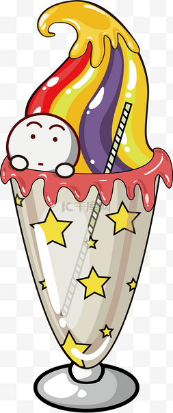 卡通冰淇淋雪糕甜品水果