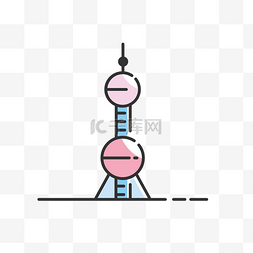 中国上海图片_世界旅游MBE风格东方明珠景点图案