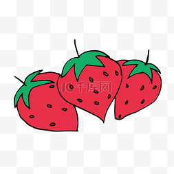 水果简笔画素材图片_红色草莓