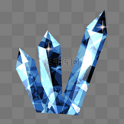 淡蓝色的钻石装饰插画