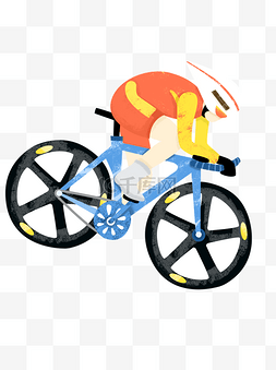 亚运会运动人物自行车简约