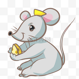 扁平动物卡通图片_呆萌设计可爱小老鼠
