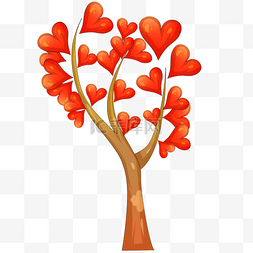 创意心形树木图片_创意爱心树木插画