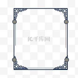 清古典图片_蓝色中国风边框下载