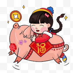 2019春节红色喜庆金猪拱门
