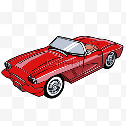 玩具小汽车图片_手绘红色的小汽车插画